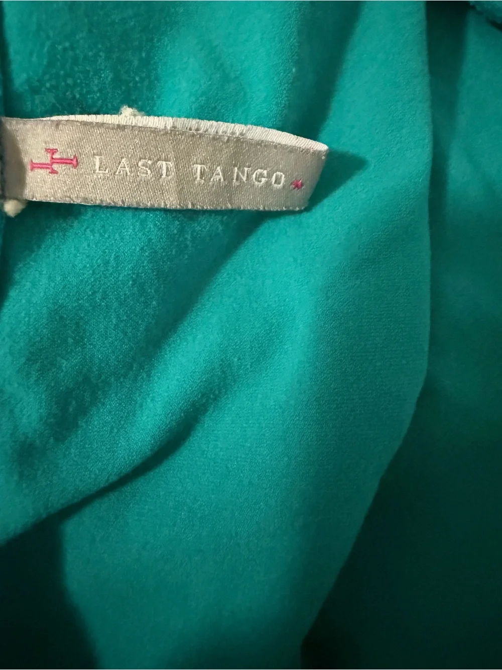 Last Tango Turquoise Ruched Scoop Tank-Size M/L - Picture 7 of 8
